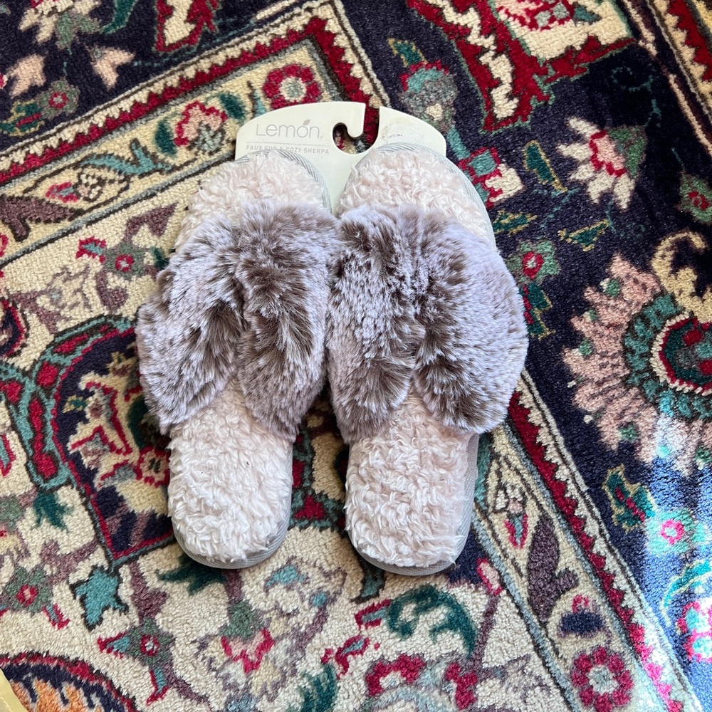 Faux Fur Sherpa Slippers
